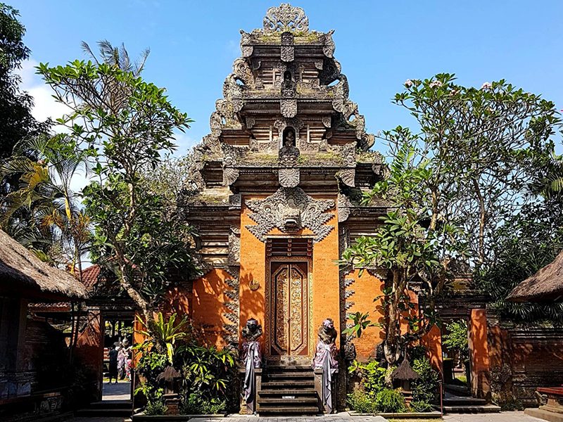 Distinct architecture of the royal palace Puri Saren Agung